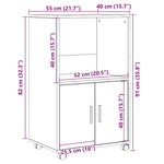 HKH Armario Moderno de Madera Procesada con 2 Puertas - Roble Negro