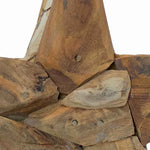 HKH Estrela de Natal Castanho de Teca Sólida em Madeira
