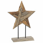 HKH Estrela de Natal Castanho de Teca Sólida em Madeira