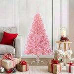 HKH Árvore de Natal Artificial Pré-Iluminada Rosa em PVC
