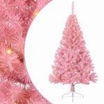 HKH Árvore de Natal Artificial Pré-Iluminada Rosa em PVC