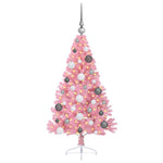 HKH Árvore de Natal Artificial Pré-Iluminada Rosa em PVC