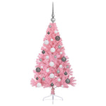 HKH Árvore de Natal Artificial Pré-Iluminada Rosa em PVC