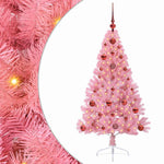 HKH Árvore de Natal Artificial Pré-Iluminada Rosa em PVC