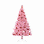 HKH Árvore de Natal Artificial Pré-Iluminada Rosa em PVC