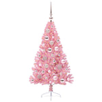 HKH Árvore de Natal Artificial Pré-Iluminada Rosa em PVC
