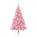 HKH Árvore de Natal Artificial Pré-Iluminada Rosa em PVC