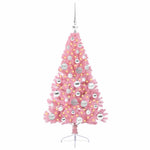 HKH Árvore de Natal Artificial Pré-Iluminada Rosa em PVC