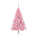 HKH Árvore de Natal Artificial Pré-Iluminada Rosa em PVC