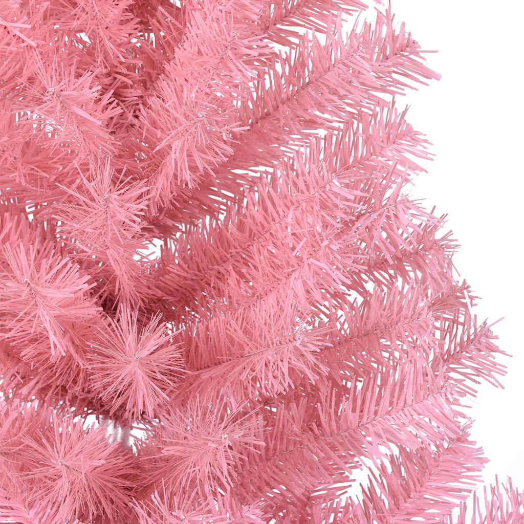 HKH Árvore de Natal Artificial Pré-Iluminada Rosa em PVC