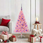 HKH Árvore de Natal Artificial Pré-Iluminada Rosa em PVC