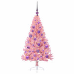 HKH Árvore de Natal Artificial Pré-Iluminada Rosa em PVC