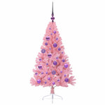 HKH Árvore de Natal Artificial Pré-Iluminada Rosa em PVC