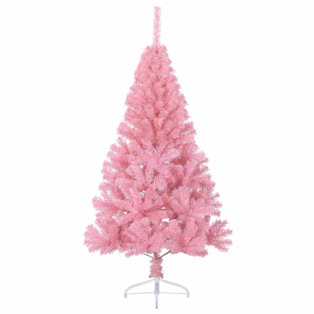 HKH Árvore de Natal Artificial Pré-Iluminada Rosa em PVC