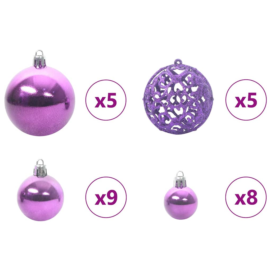 HKH Árvore de Natal Artificial Pré-Iluminada Rosa em PVC