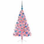 HKH Árvore de Natal Artificial Pré-Iluminada Rosa em PVC