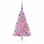 HKH Árvore de Natal Artificial Pré-Iluminada Rosa em PVC