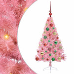 HKH Árvore de Natal Artificial Pré-Iluminada Rosa em PVC
