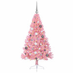 HKH Árvore de Natal Artificial Pré-Iluminada Rosa em PVC