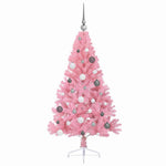 HKH Árvore de Natal Artificial Pré-Iluminada Rosa em PVC