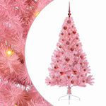 HKH Árvore de Natal Artificial Pré-Iluminada Rosa em PVC