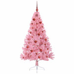 HKH Árvore de Natal Artificial Pré-Iluminada Rosa em PVC