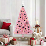 HKH Árvore de Natal Artificial Pré-Iluminada Rosa em PVC