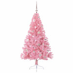 HKH Árvore de Natal Artificial Pré-Iluminada Rosa em PVC
