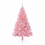 HKH Árvore de Natal Artificial Pré-Iluminada Rosa em PVC