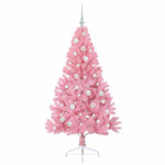 HKH Árvore de Natal Artificial Pré-Iluminada Rosa em PVC