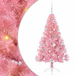 HKH Árvore de Natal Artificial Pré-Iluminada Rosa em PVC