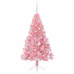 HKH Árvore de Natal Artificial Pré-Iluminada Rosa em PVC
