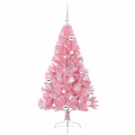 HKH Árvore de Natal Artificial Pré-Iluminada Rosa em PVC