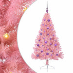 HKH Árvore de Natal Artificial Pré-Iluminada Rosa em PVC