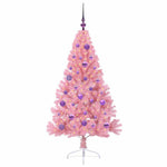 HKH Árvore de Natal Artificial Pré-Iluminada Rosa em PVC