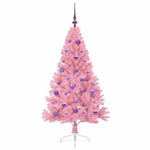 HKH Árvore de Natal Artificial Pré-Iluminada Rosa em PVC