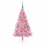 HKH Árvore de Natal Artificial Pré-Iluminada Rosa em PVC