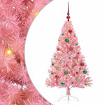 HKH Árvore de Natal Artificial Pré-Iluminada Rosa em PVC
