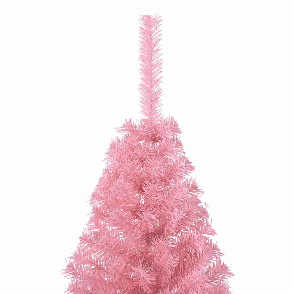 HKH Árvore de Natal Artificial Pré-Iluminada Rosa em PVC