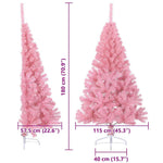 HKH Árvore de Natal Artificial Pré-Iluminada Rosa em PVC
