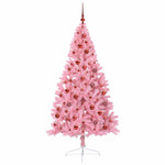 HKH Árvore de Natal Artificial Pré-Iluminada Rosa em PVC