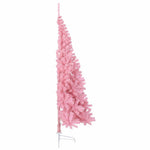 HKH Árvore de Natal Artificial Pré-Iluminada Rosa em PVC