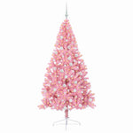 HKH Árvore de Natal Artificial Pré-Iluminada Rosa em PVC