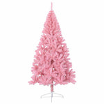 HKH Árvore de Natal Artificial Pré-Iluminada Rosa em PVC