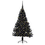 HKH Árvore de Natal Artificial Pré-Iluminada Preto em PVC