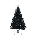 HKH Árvore de Natal Artificial Pré-Iluminada Preto em PVC