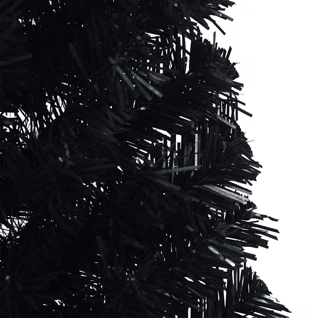 HKH Árvore de Natal Artificial Pré-Iluminada Preto em PVC