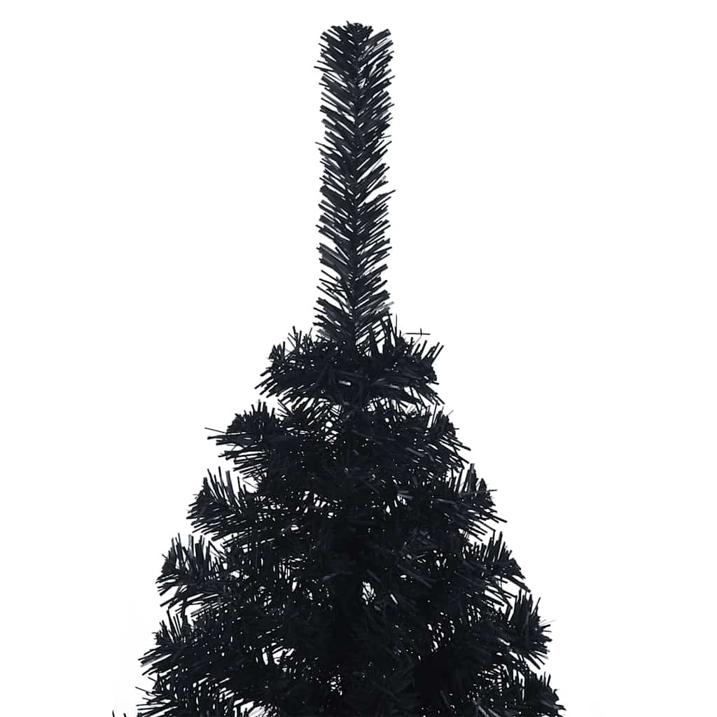 HKH Árvore de Natal Artificial Pré-Iluminada Preto em PVC
