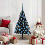 HKH Árvore de Natal Artificial Pré-Iluminada Preto em PVC