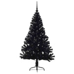 HKH Árvore de Natal Artificial Pré-Iluminada Preto em PVC